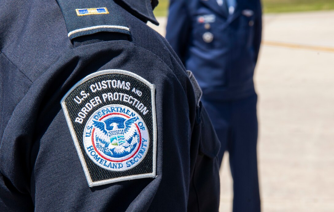 A U.S. Customs and Border Protection member performs a custom check May 13, 2020, at Dover Air Force Base, Delaware. The U.S. Air Force and the Chilean Air Force continue the partnership throughout the battle against COVID-19. The Chilean Air Force made a stop in a Gulfstream IV to unload and load cargo, sharing inventory between partner nations. (U.S. Air Force photo by Senior Airman Christopher Quail)