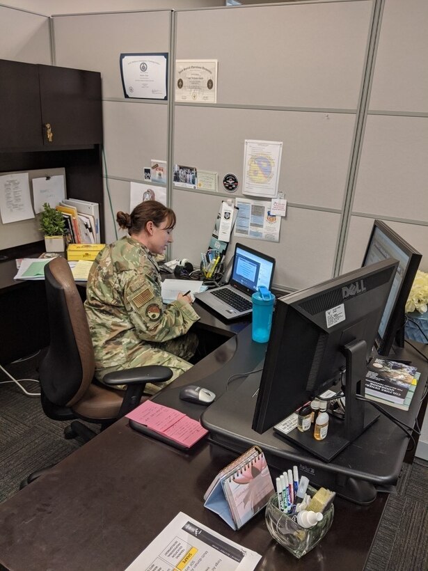 Airmen participate in USAFSOS distance learning on May 7, 2020. As the entire world faces the full force of the COVID-19 pandemic, U.S. Air Force Special Operations Command School has not only increased their overall education output but also has switched to entirely remote learning to accommodate all Special Operations Forces students, world-wide.