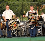 Soldiers from the 215th Army Band of the Massachusetts National Guard perform for a delighted crowd at Veterans Memorial Stadium in Quincy June 10, 2019, as part of their yearly Summer Concert Series.