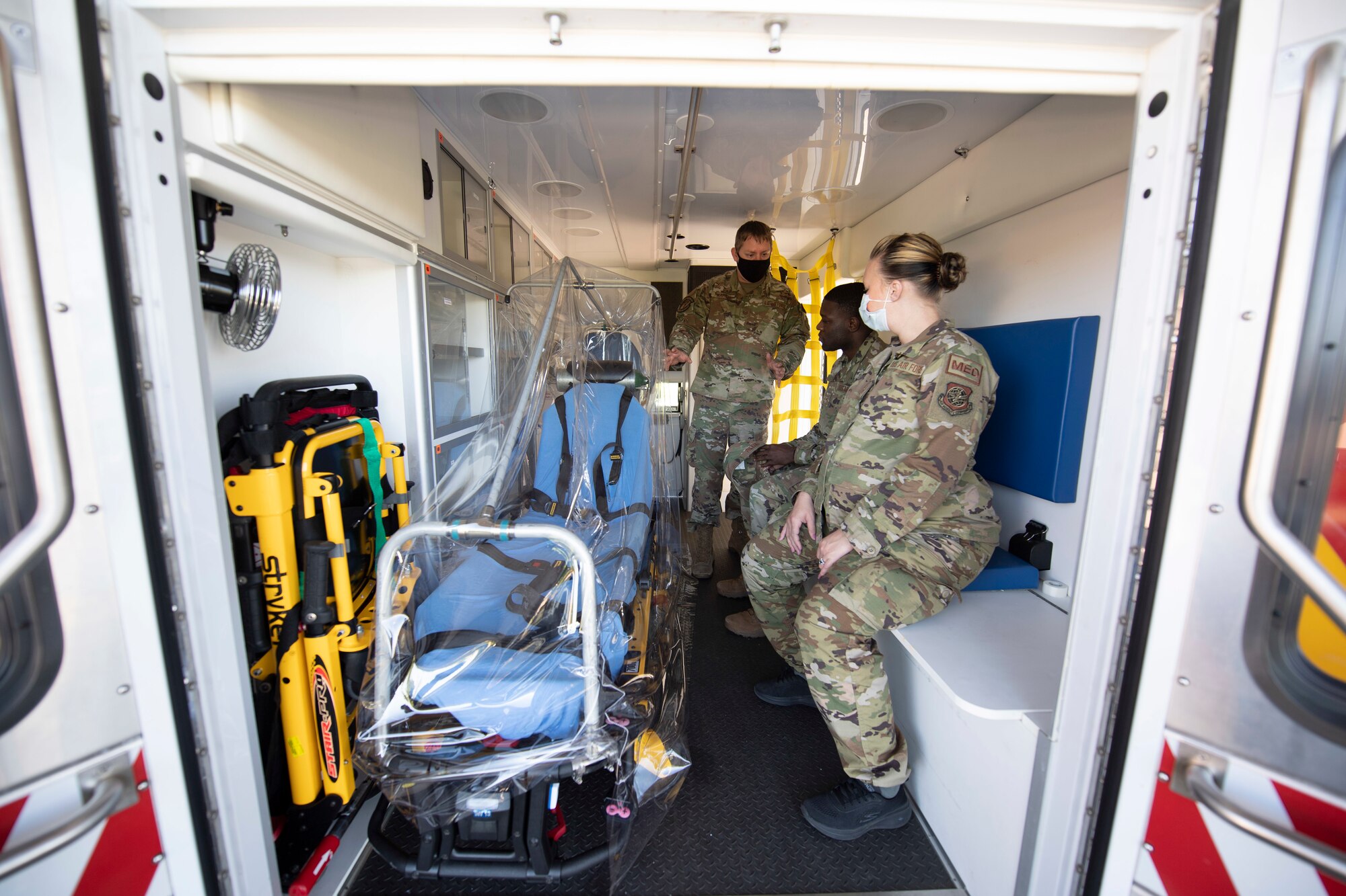 photos of Airmen describing innovative efforts being made to better protect first responders