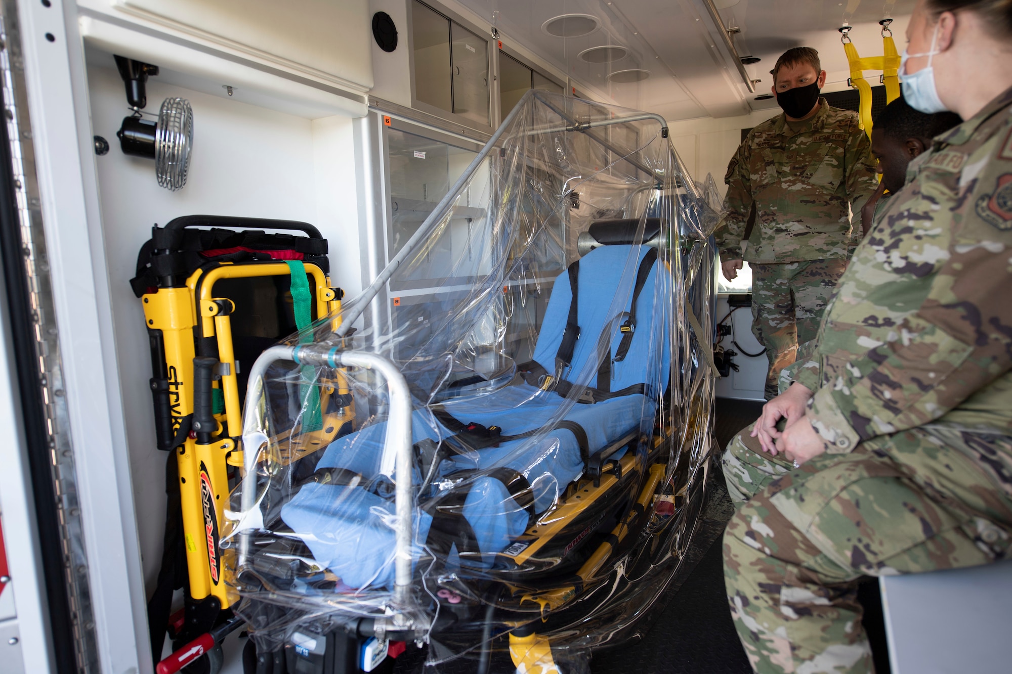 photos of Airmen describing innovative efforts being made to better protect first responders