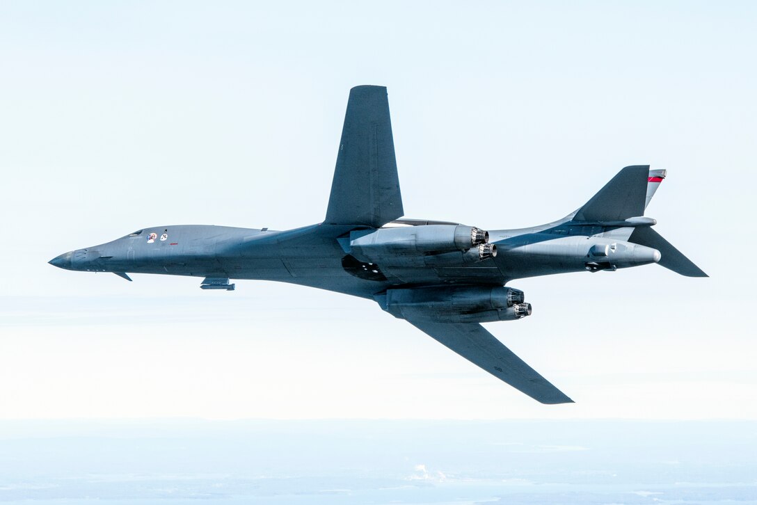 Military aircraft flying