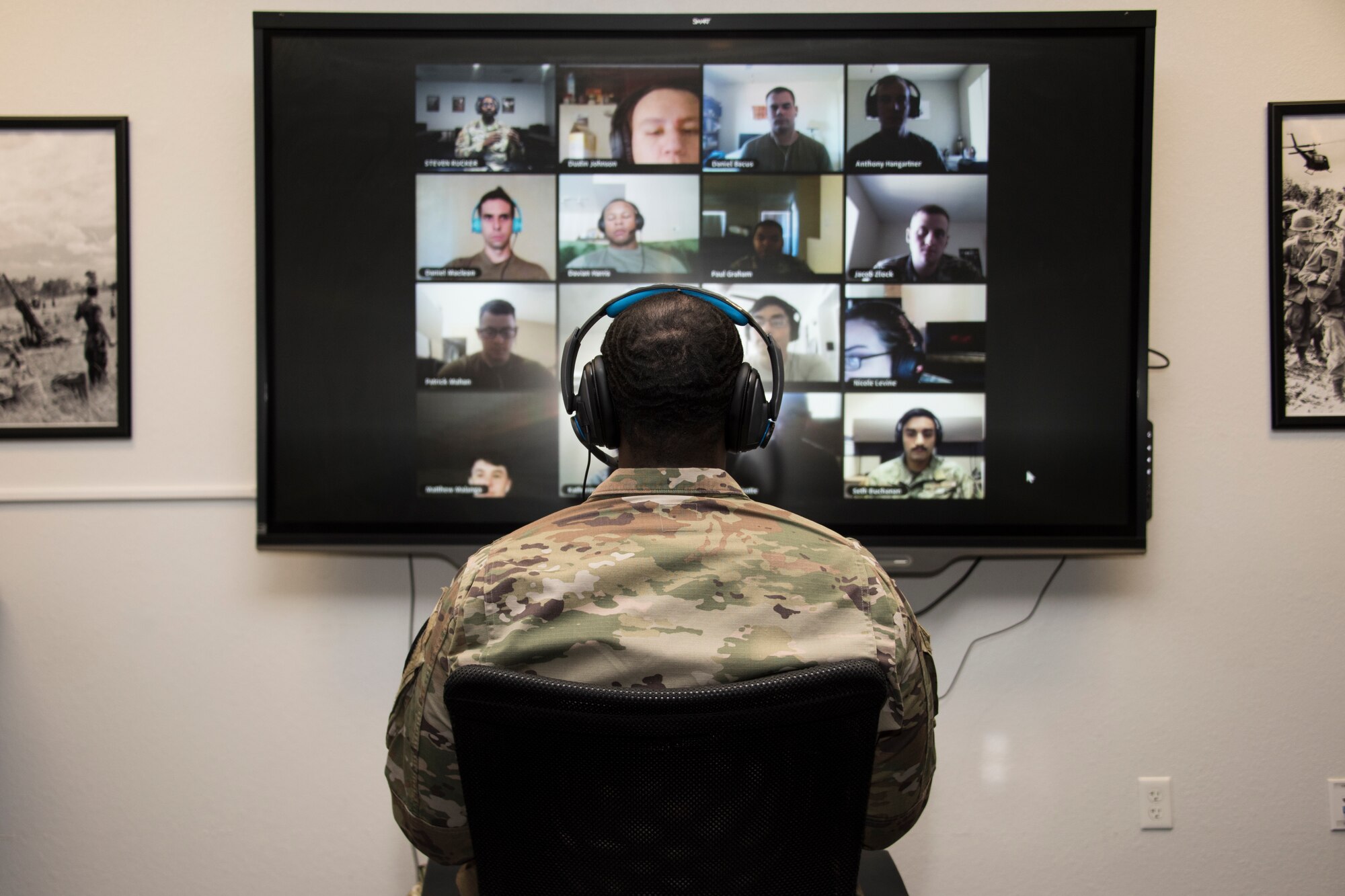 A photo of an ALS instructor on a virtual teleconference