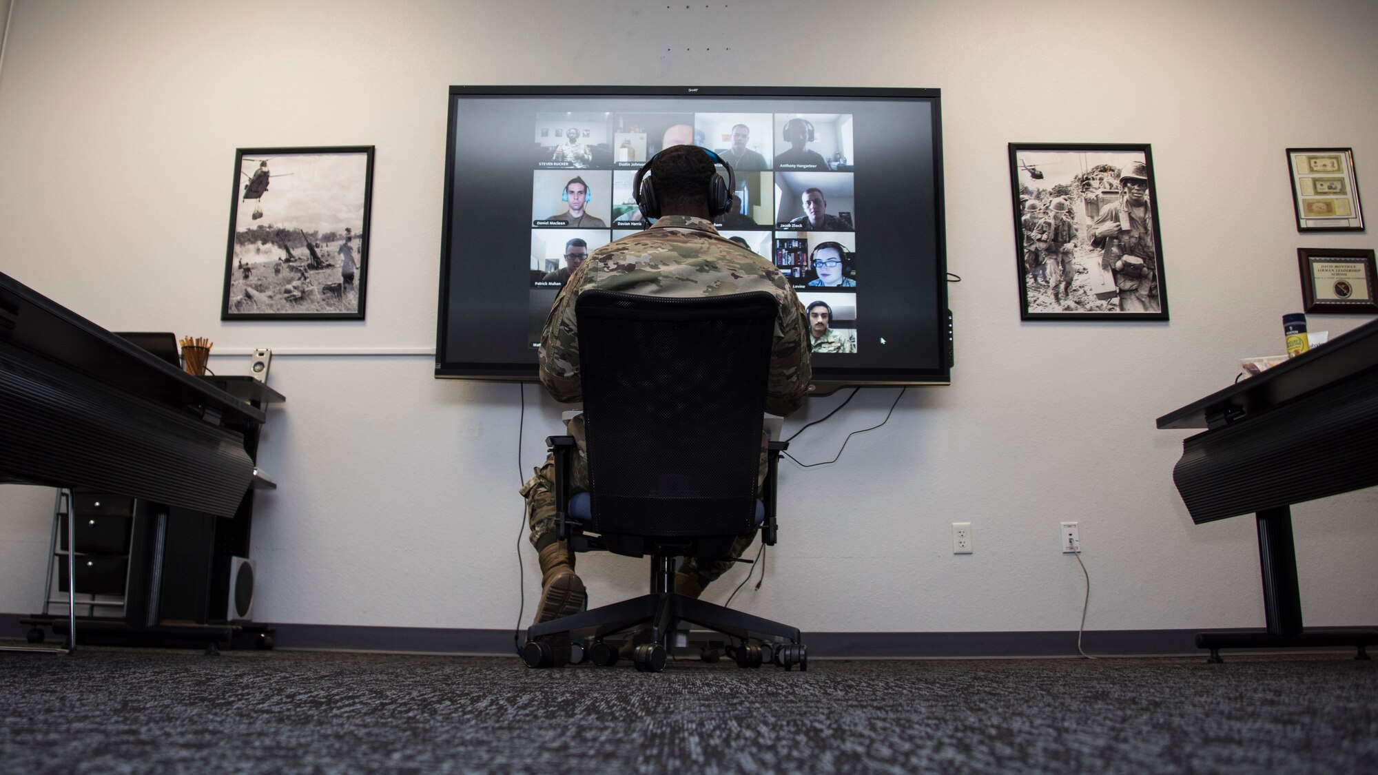 A photo of an ALS instructor on a virtual teleconference