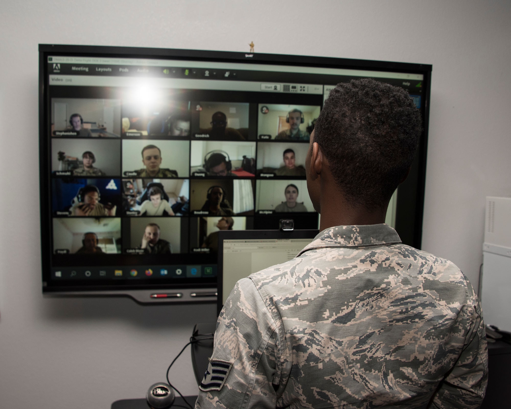 A photo of an ALS instructor on a virtual teleconference
