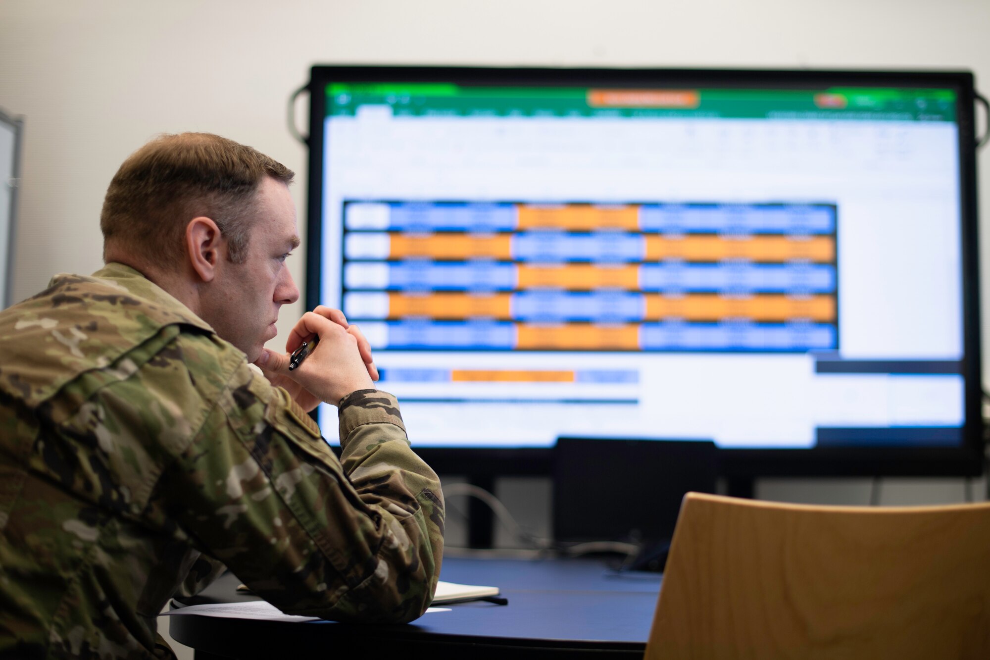Photo of air advisor attending a video conference