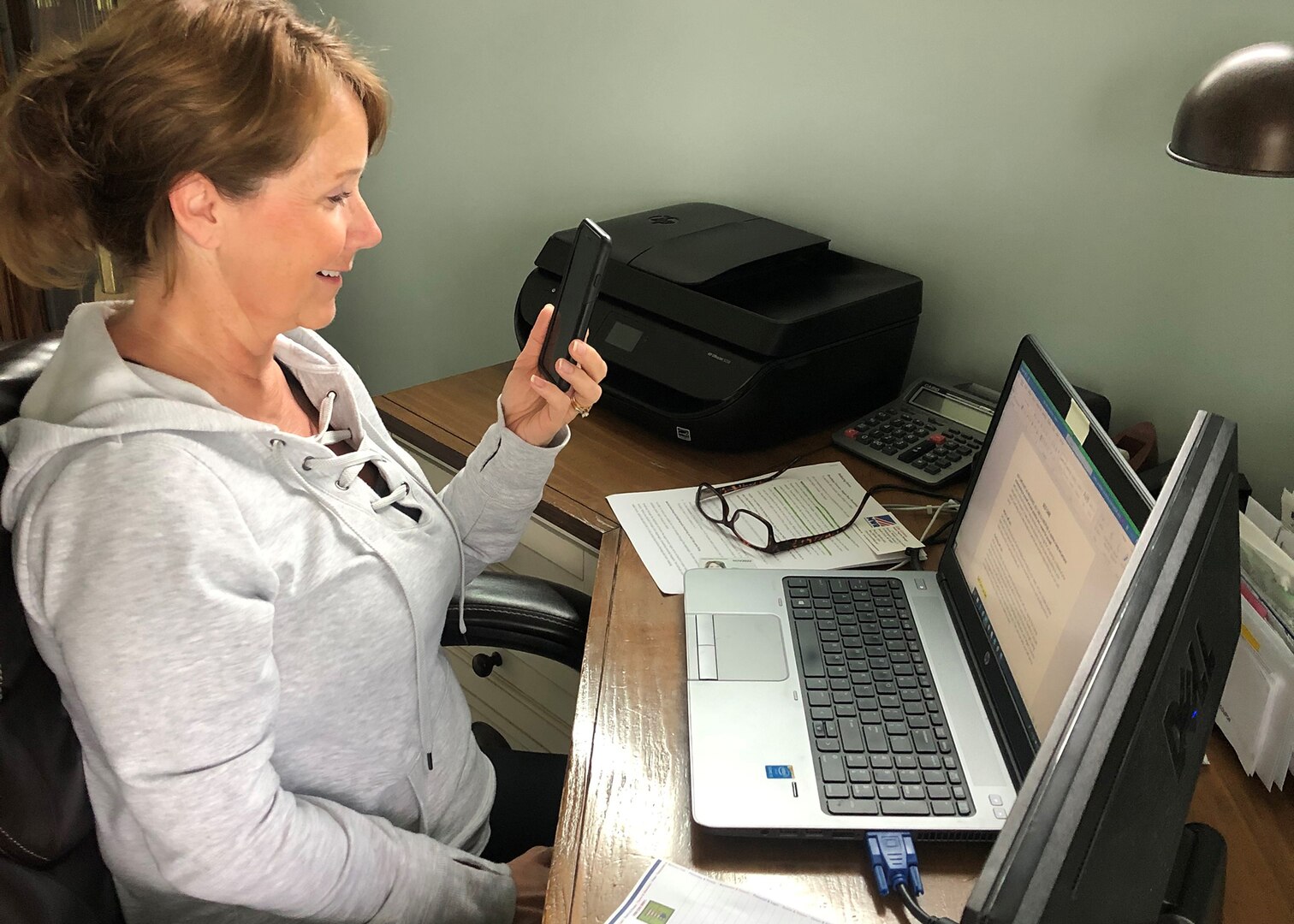 Family Program Manager Lisa Grenon makes the weekly call to her virtual support group to help those struggling with their stress that comes from coping with the pandemic.
