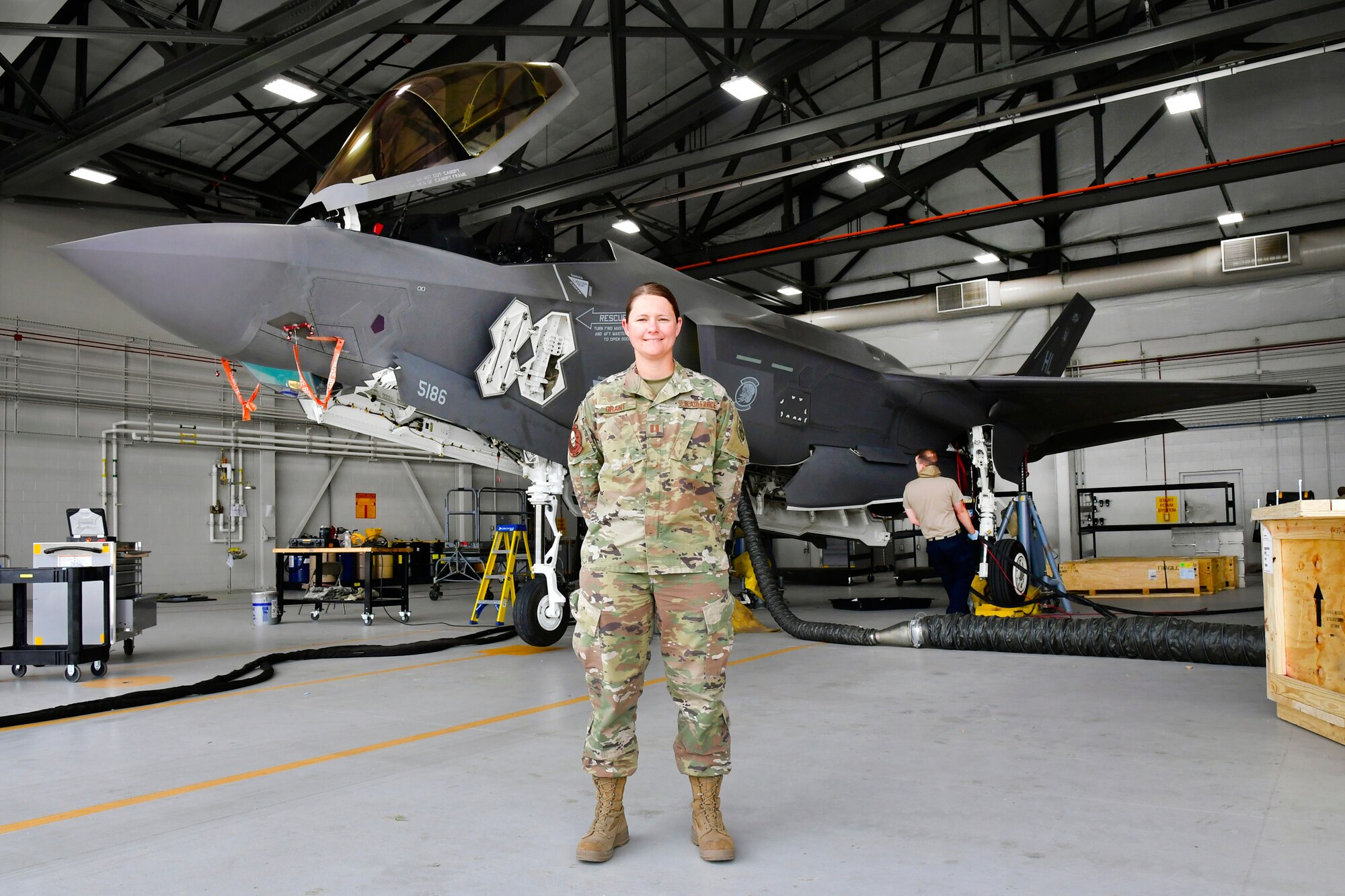 A photo of Capt. Dayna Grant, officer in charge of the 4th Aircraft Maintenance Unit and winner of the Air Force's Leo Marquez award as Company Grade Officer.