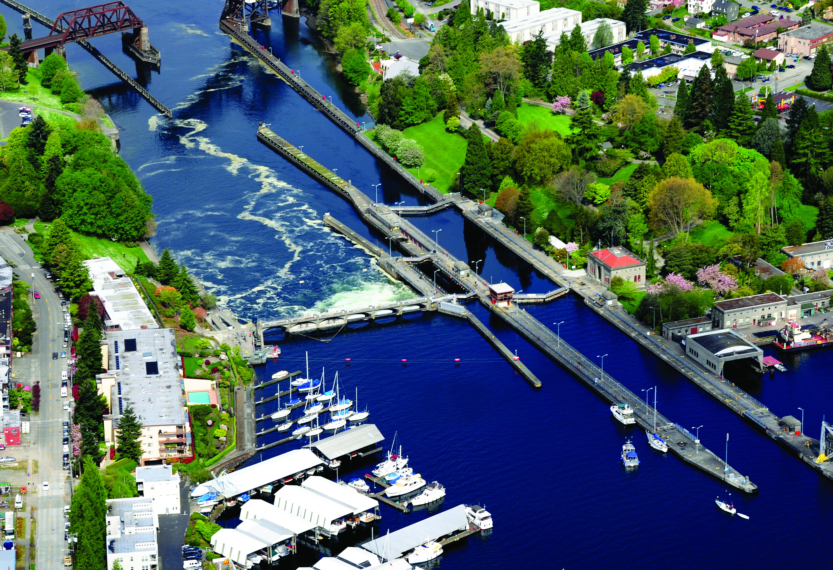 Chittenden Locks Aerial Photo