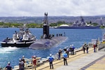 PEARL HARBOR, Hawaii (May 10, 2020) – USS Missouri (SSN 780), a Virginia-class fast-attack submarine, departs Pearl Harbor Naval Shipyard and Intermediate Maintenance Facility piers to begin sea trials on May 10. Missouri's routine maintenance and modernization work was completed five days ahead of schedule after successful sea trials and certification. The submarine's recent availability required 2.2 million work-hours to complete more than 20,000 jobs that will ensure the ship remains fully operational for its planned 33-year service life.