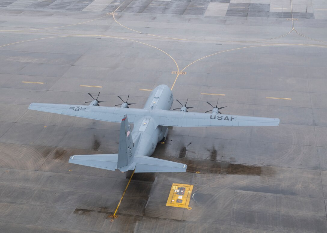 A C-130J Super Hercules, assigned to the 36th Airlift Squadron, is prepared to participate in a Samurai Surge, May 21, 2020, at Yokota Air Base, Japan.