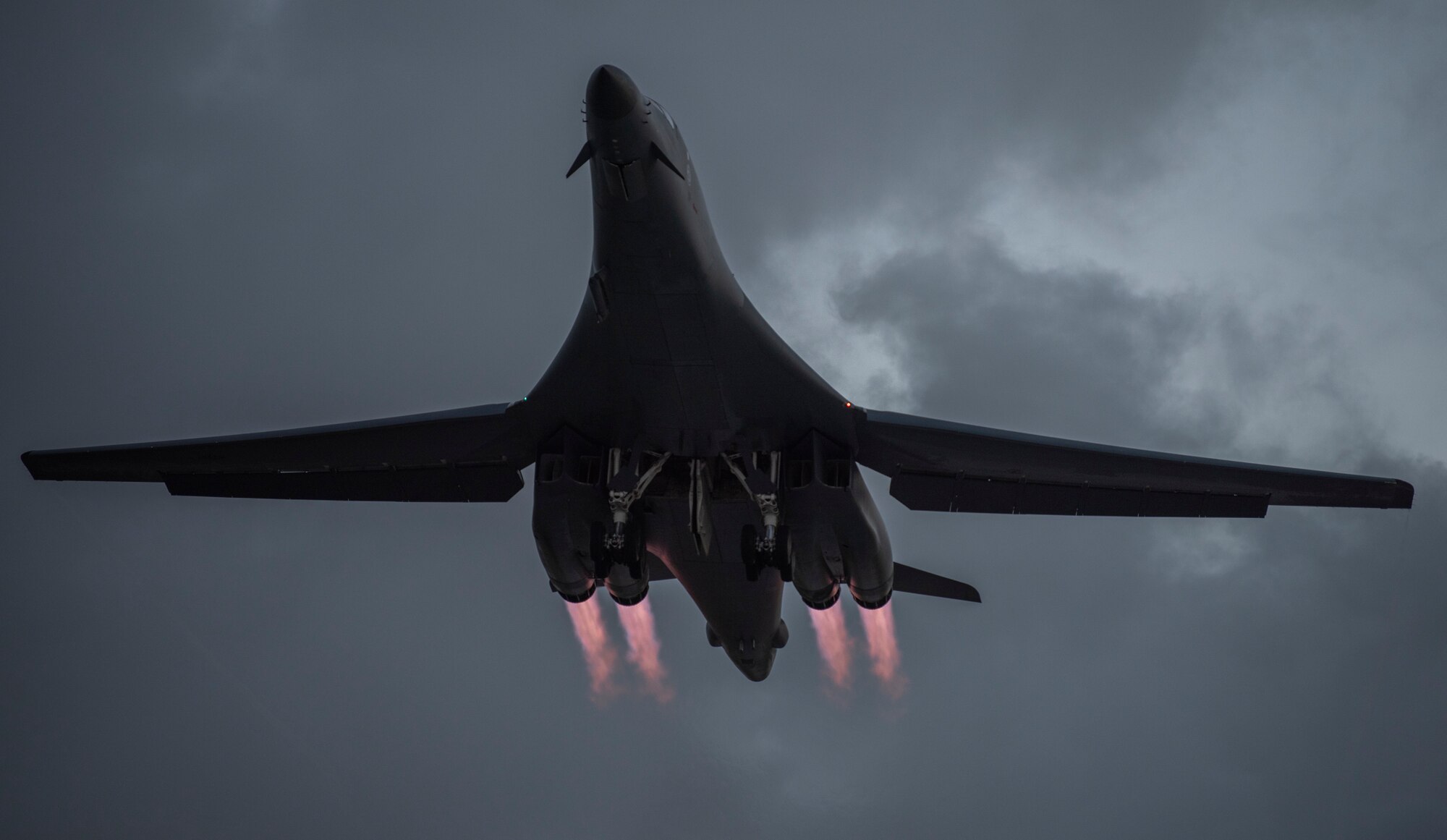 A 9th Expeditionary Bomb Squadron B-1B Lancer takes off from Andersen Air Force Base, Guam, May 21, 2020. In continued demonstration of the U.S. Air Force’s dynamic force employment model, two U.S. Air Force B-1B Lancers flew from Andersen AFB and conducted training in Alaska and near Misawa Air Base, Japan.

The 9th EBS, and other units assigned to the 7th Bomb Wing of Dyess Air Force Base, Texas, are deployed to Guam as part of a Bomber Task Force. BTFs contribute to joint force lethality, assure allies and partners, and deter aggression in the Indo-Pacific. (U.S. Air Force photo by Senior Airman River Bruce)