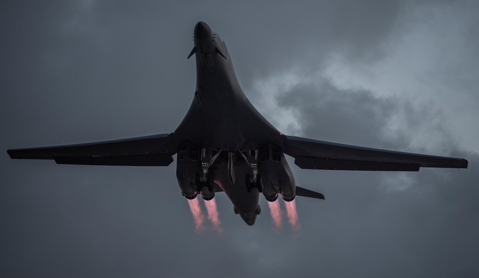 A 9th Expeditionary Bomb Squadron B-1B Lancer takes off from Andersen Air Force Base, Guam, May 21, 2020. In continued demonstration of the U.S. Air Force’s dynamic force employment model, two U.S. Air Force B-1B Lancers flew from Andersen AFB and conducted training in Alaska and near Misawa Air Base, Japan.

The 9th EBS, and other units assigned to the 7th Bomb Wing of Dyess Air Force Base, Texas, are deployed to Guam as part of a Bomber Task Force. BTFs contribute to joint force lethality, assure allies and partners, and deter aggression in the Indo-Pacific. (U.S. Air Force photo by Senior Airman River Bruce)