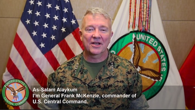 U.S. Marine Corps Gen. Kenneth F. McKenzie Jr., commander, U.S. Central Command, wishes Muslims around the world a happy Eid al-Fitr.