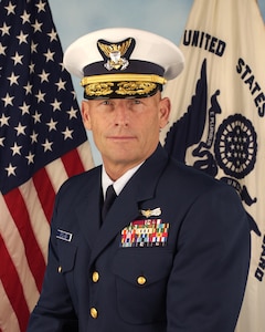 A portrait photograph of Vice Admiral William Lee, USCG