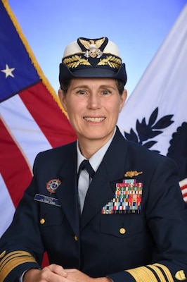 A portrait photo of Vice Admiral Sandra Stosz, USCG