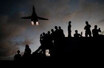 9th Expeditionary Bomb Squadron B-1B Lancer mechanics take selfies as a B-1B flies overhead at Andersen Air Force Base, Guam, May 21, 2020. In continued demonstration of the U.S. Air Force’s dynamic force employment model, two U.S. Air Force B-1B Lancers flew from Andersen AFB and conducted training in Alaska and near Misawa Air Base, Japan.

The 9th EBS deployed to Guam from Dyess Air Force Base, Texas, along with 200 Airmen assigned to the 7th Bomb Wing at Dyess AFB, Texas, as part of a Bomber Task Force and is supporting Pacific Air Forces’ strategic deterrence missions and commitment to the security and stability of the Indo-Pacific region. (U.S. Air Force photo by Senior Airman River Bruce)