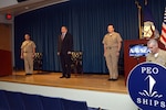 Rear Adm. Tom Anderson relieved Rear Adm. Bill Galinis as Program Executive Officer, Ships at the Washington Navy Yard May 22. The transition took place without formal ceremony due to the COVID-19 pandemic. The Honorable James Geurts, Assistant Secretary of the Navy, Research, Development and Acquisition (ASN RD&A), served as the presiding official.