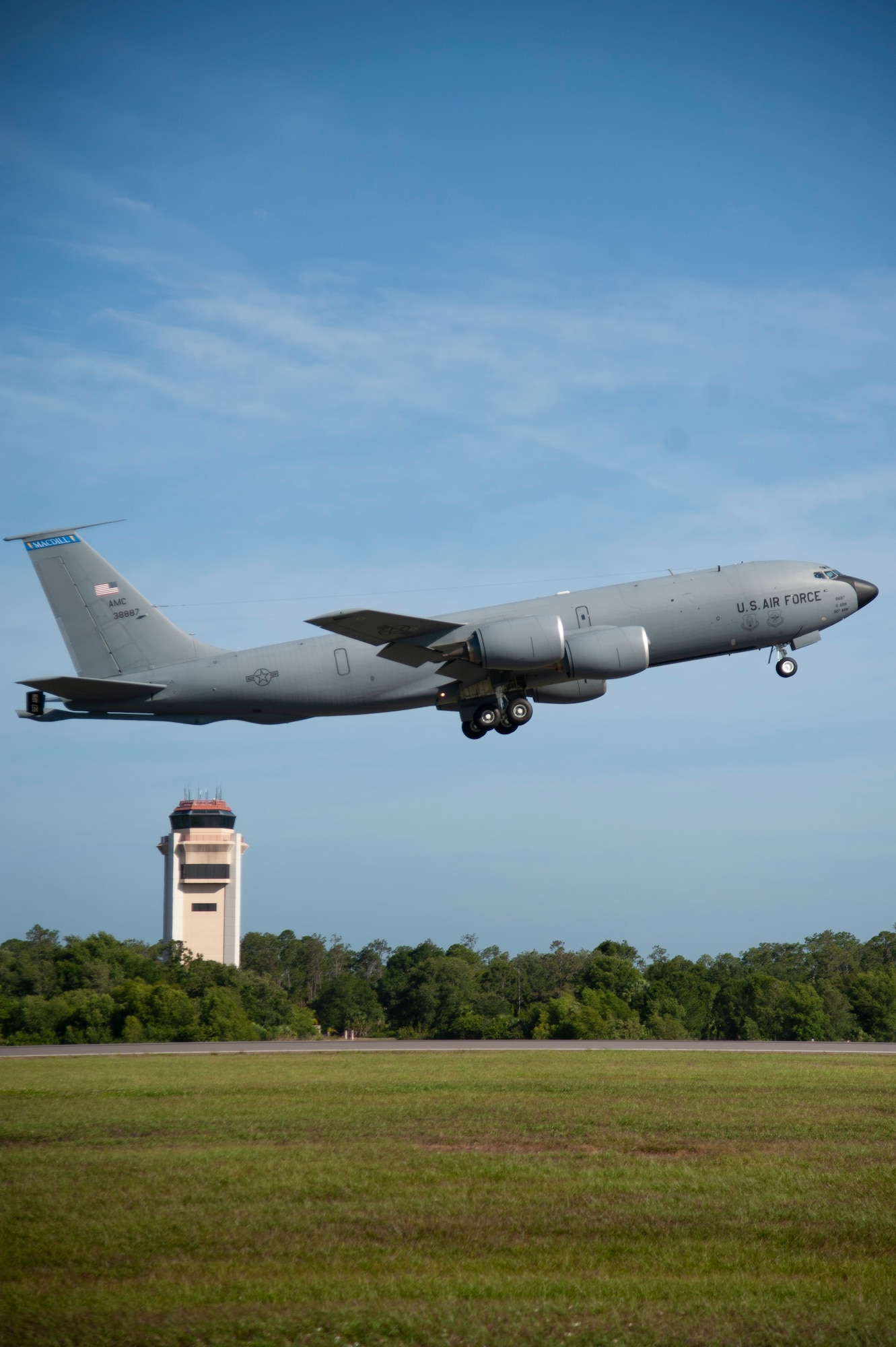 A KC-135 Stratotanker takes off from MacDill Air Force Base, Fla., May 15, 2020.