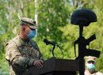 Army Maj. Gen. Ray Shields, the Adjutant General for the New York National Guard, holds a Memorial Day weekend remembrance ceremony to honor fallen members of the New York Army and Air National Guard at the Joint Forces Headquarters in Latham, N.Y., May 22, 2020.