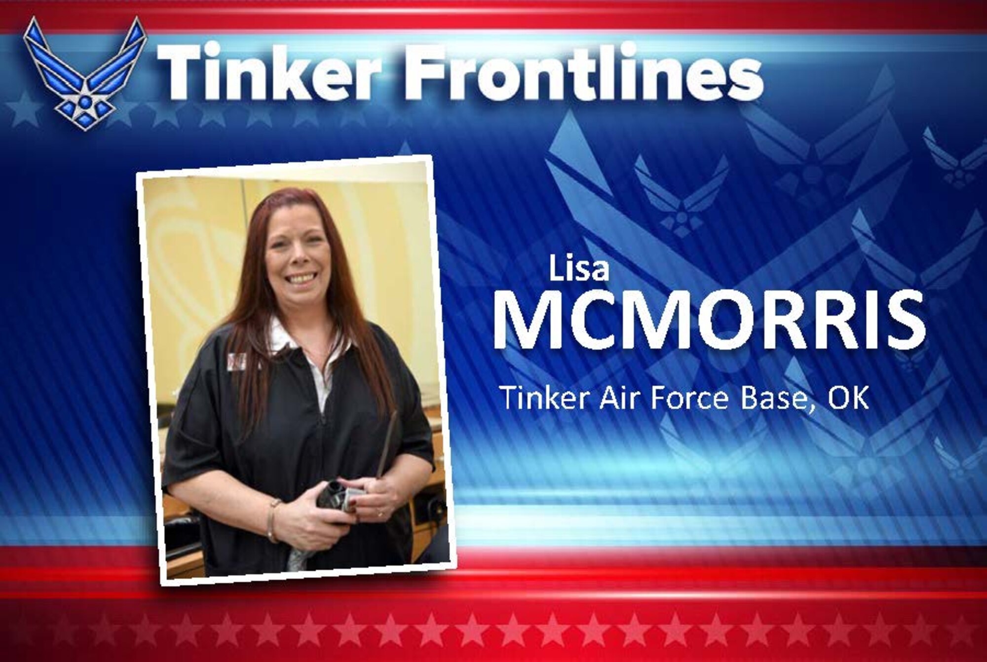 Lisa McMorris is the general manager for the three barber shops on base, including the Tinker Base Exchange, Bldg. 230's flightline shop and inside the Navy Shopette.