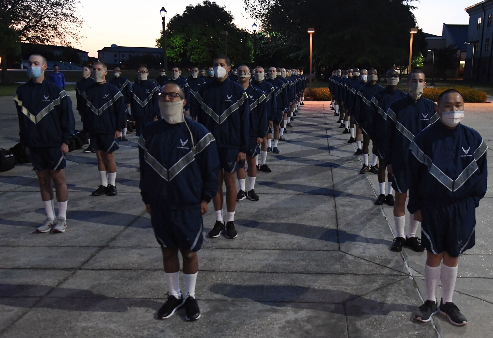 Airmen stand in formation