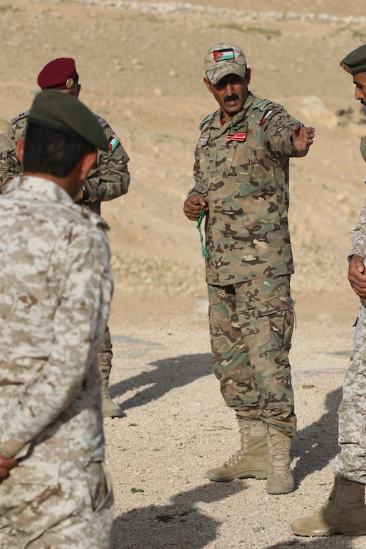 A Jordan Armed Forces Soldier conducts an M4 range during the Instructor Trainer Course (ITC) as part of the Jordan Operational Engagement Program (JOEP) training cycle with the U.S. Army. The U.S. Army is in Jordan to partner closely with the Jordan Armed Forces in meeting common security challenges. Jordan is one of the United States' closest allies in the region.