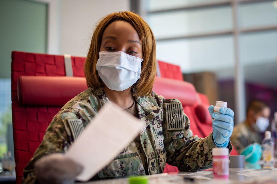 A sailor filling a prescription.