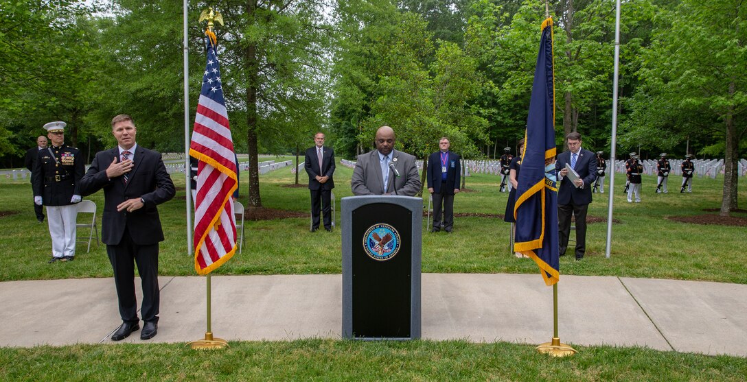 U.S. Marines conduct a Memorial Day Ceremony at the Quantico National Cemetery, Triangle, Va., May, 25.