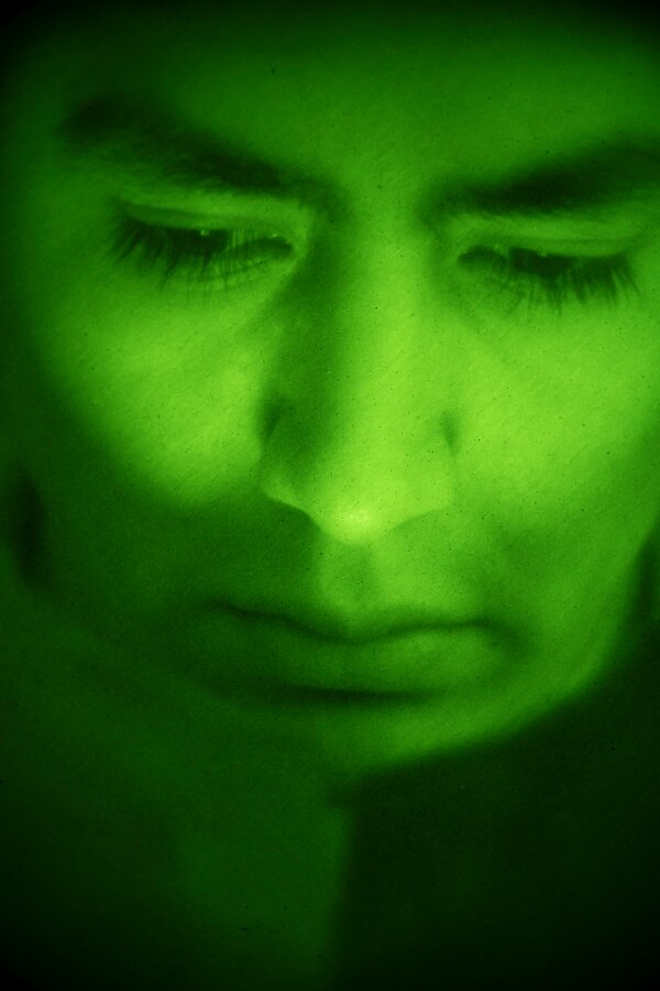 Sgt. Adrian Ortiz, an intelligence analyst with Special Purpose Marine Air-Ground Task Force - Southern Command, looks inside a vehicle operator hand controller during an RQ-11B Raven Operator Course at Marine Corps Base Camp Lejeune, North Carolina, April 27, 2020. SPMAGTF-SC Marines participated in the course to test their knowledge and skills when employing a small unmanned aircraft system.  Marines and Sailors with SPMAGTF-SC are conducting a variety of pre-deployment training events and qualifications in order to enhance crisis response preparedness. These events assist the Marines and Sailors with providing security cooperation training and engineering projects alongside partner nation military forces in Latin America and the Caribbean. Ortiz is a native of Albuquerque, New Mexico. (U.S. Marine Corps photo by Sgt. Andy O. Martinez)