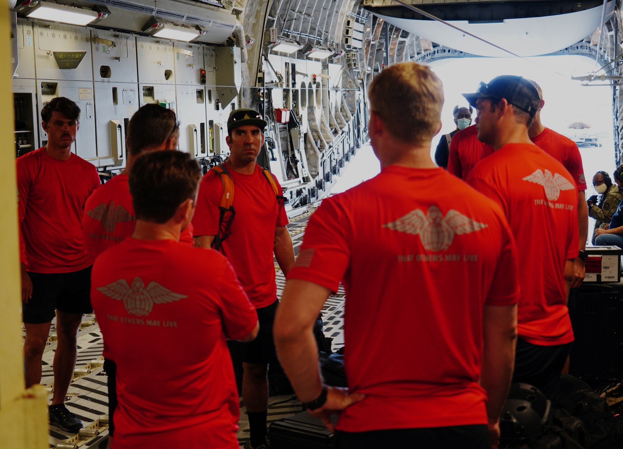 U.S. Air Force Pararescue Airmen prepare for NASA’s SpaceX Demonstration Mission 2 on Joint Base Pearl Harbor-Hickam, Hawaii, May 26, 2020. In preparation for the historic launch of a manned crew into space, several units from Team Hickam assisted the deployment of U.S. Air Force Guardian Angel Pararescue forces from the 58th Rescue Squadron, Nellis Air Force Base, Nevada as part of Task Force 45, facilitated by 45th Operations Group, Detachment 3, Human Space Flight Support located at Patrick Air Force Base, Florida. (U.S. Air Force photo by Airman 1st Class Erin Baxter)