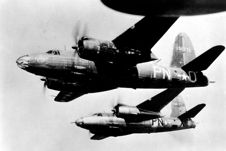 Photo of B-26 Marauder flying mission