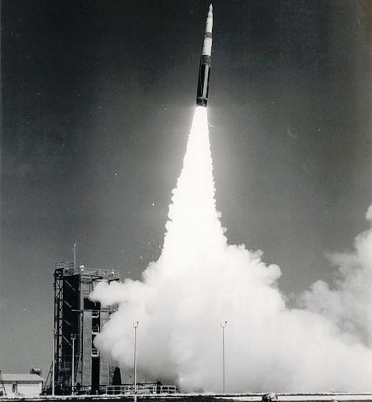 Pictured is a test launch of the Minuteman II. Air Force Technical Orders regarding a multitude of U.S. missile systems, including the Minuteman were seized throughout the espionage investigation. The Minuteman could be remotely controlled, offered precision accuracy, launched in a matter of moments, and was cost effective. It first became operational in 1962 and now over fifty years later, 400 Minuteman III Intercontinental Ballistic Missiles (ICBMs) are still active today. (U.S. Air Force photo)