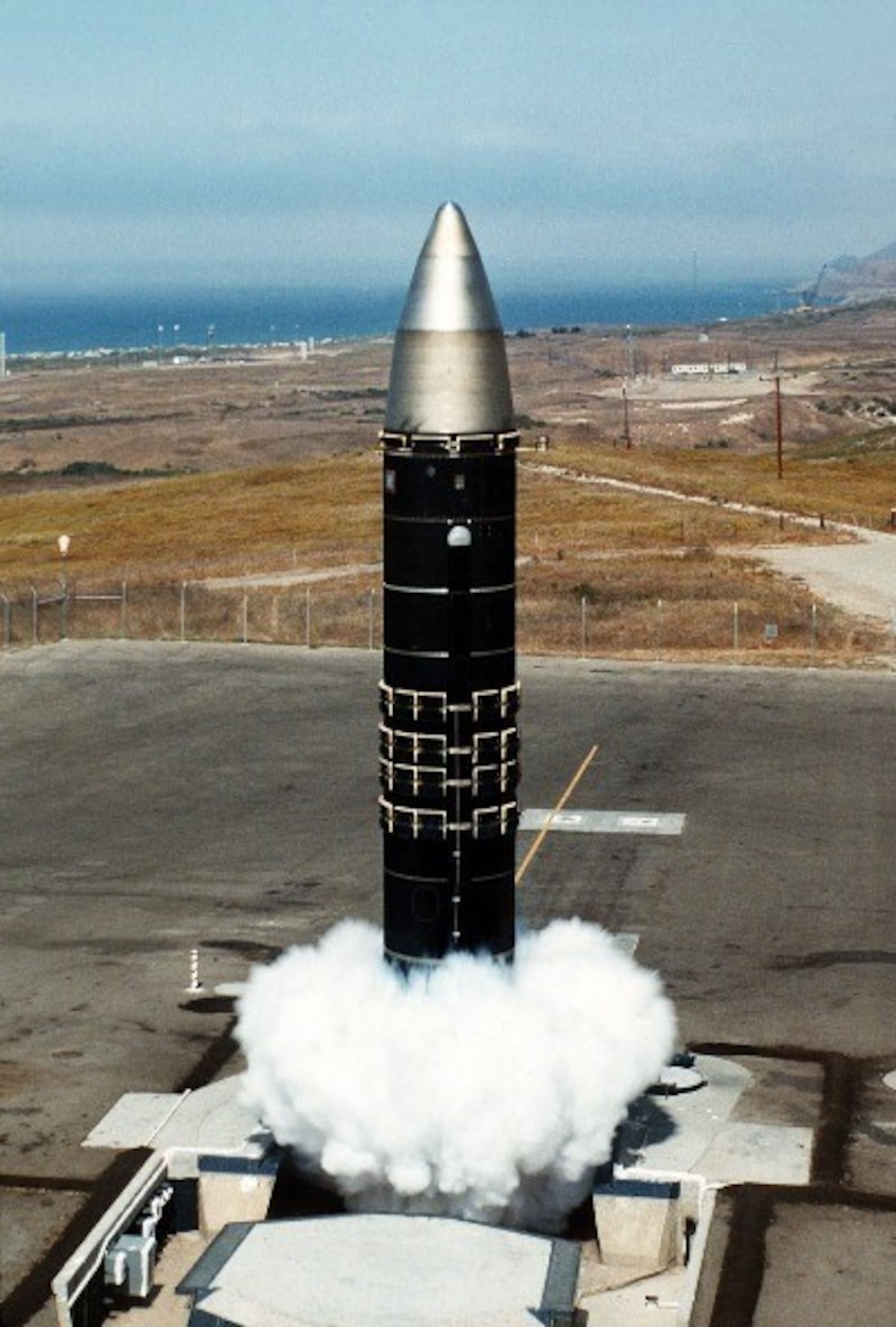 Pictured is a Peacekeeper ICBM test launch. Peacekeepers were operational from 1987 through 2005 and was the last type of ICBM deployed by the U.S. Air Force in the Twentieth Century. While the stolen missile Technical Orders were not all-encompassing, aggregate information can lead to a higher classification and prove detrimental to U.S. National Security. (U.S. Air Force photo)