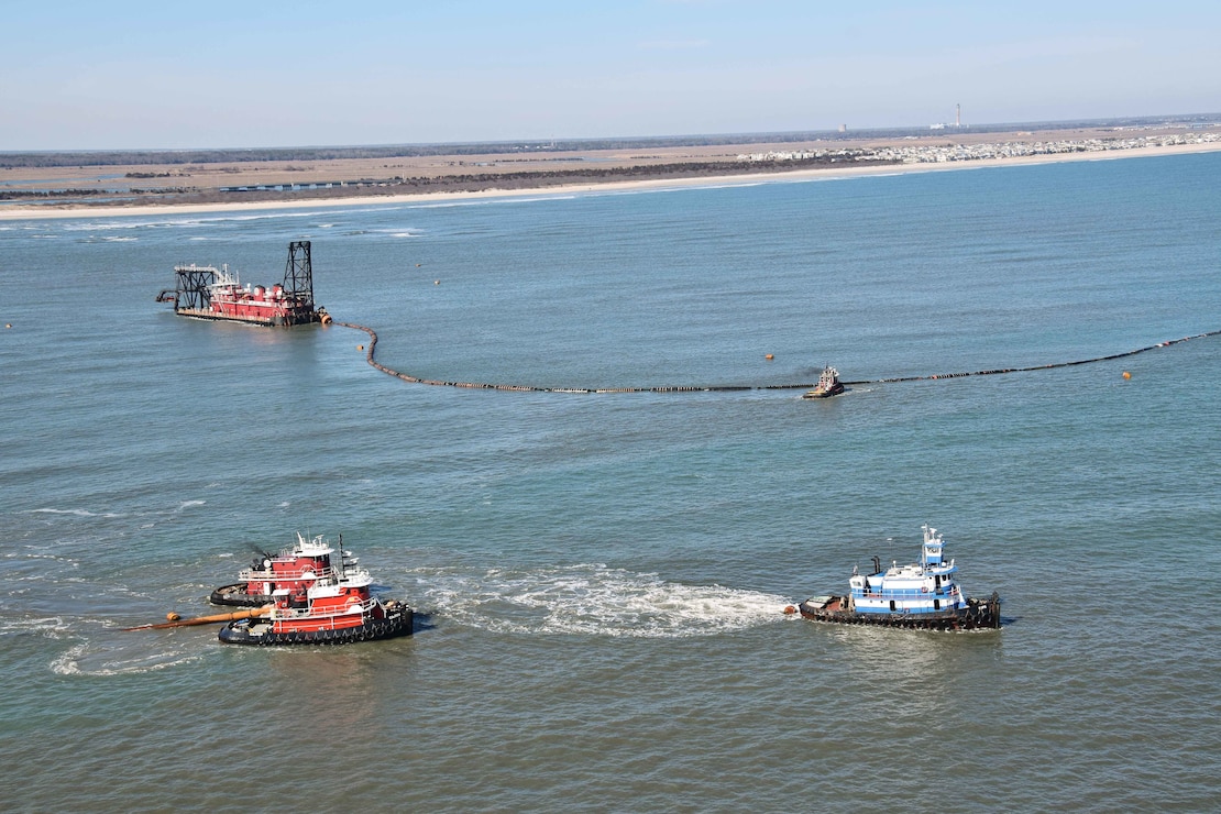 Dredging in Corsons Inlet