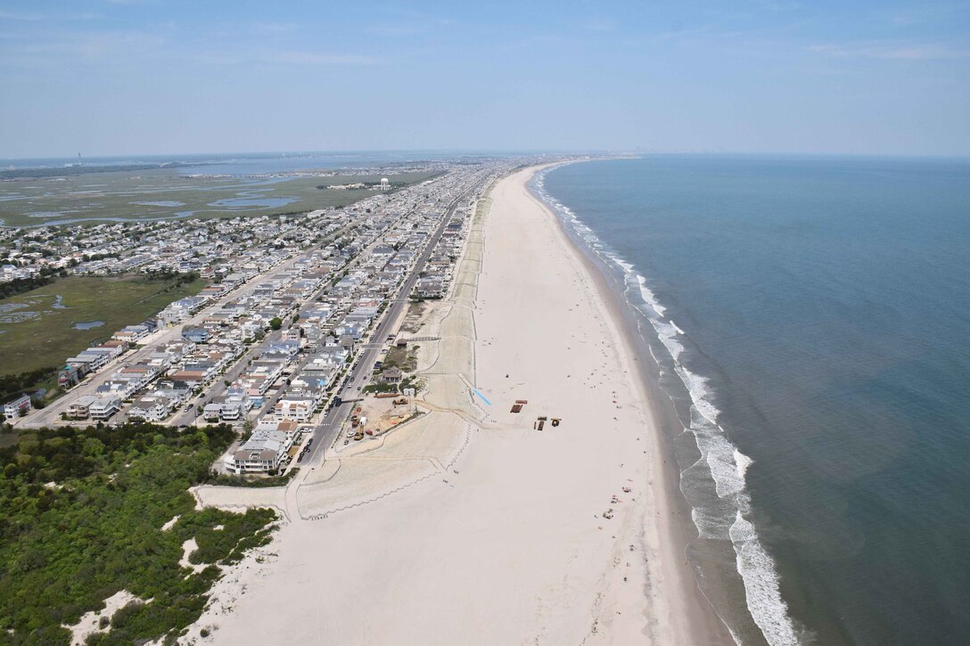 The initial construction of the Great Egg Harbor Inlet to Townsends Inlet project was completed in the spring of 2016.  Work includes constructing a dune and berm system in  southern Ocean City, Strathmere in Upper Township, and Sea Isle City.