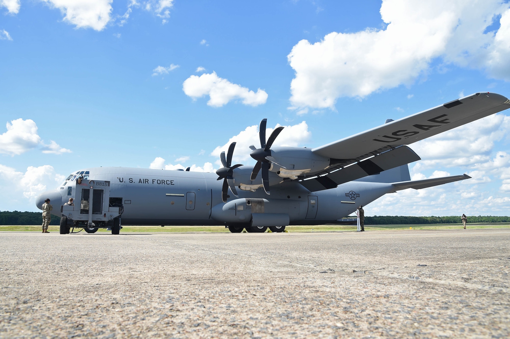 A new C-130J aircraft is delivered to Little Rock Air Force Base