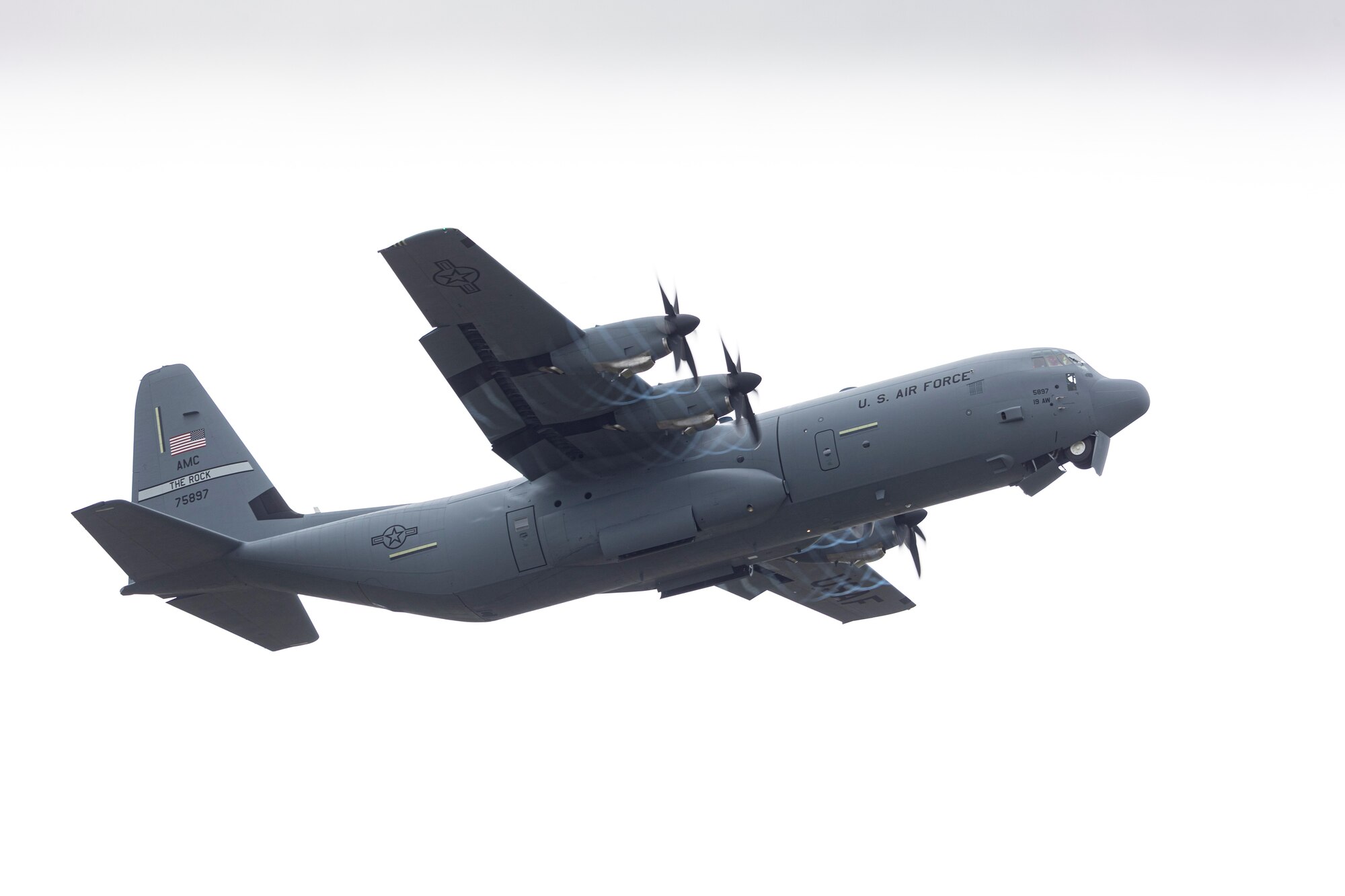 A new C-130J aircraft is delivered to Little Rock Air Force Base