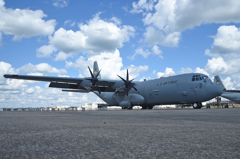 A new C-130J aircraft is delivered to Little Rock Air Force Base