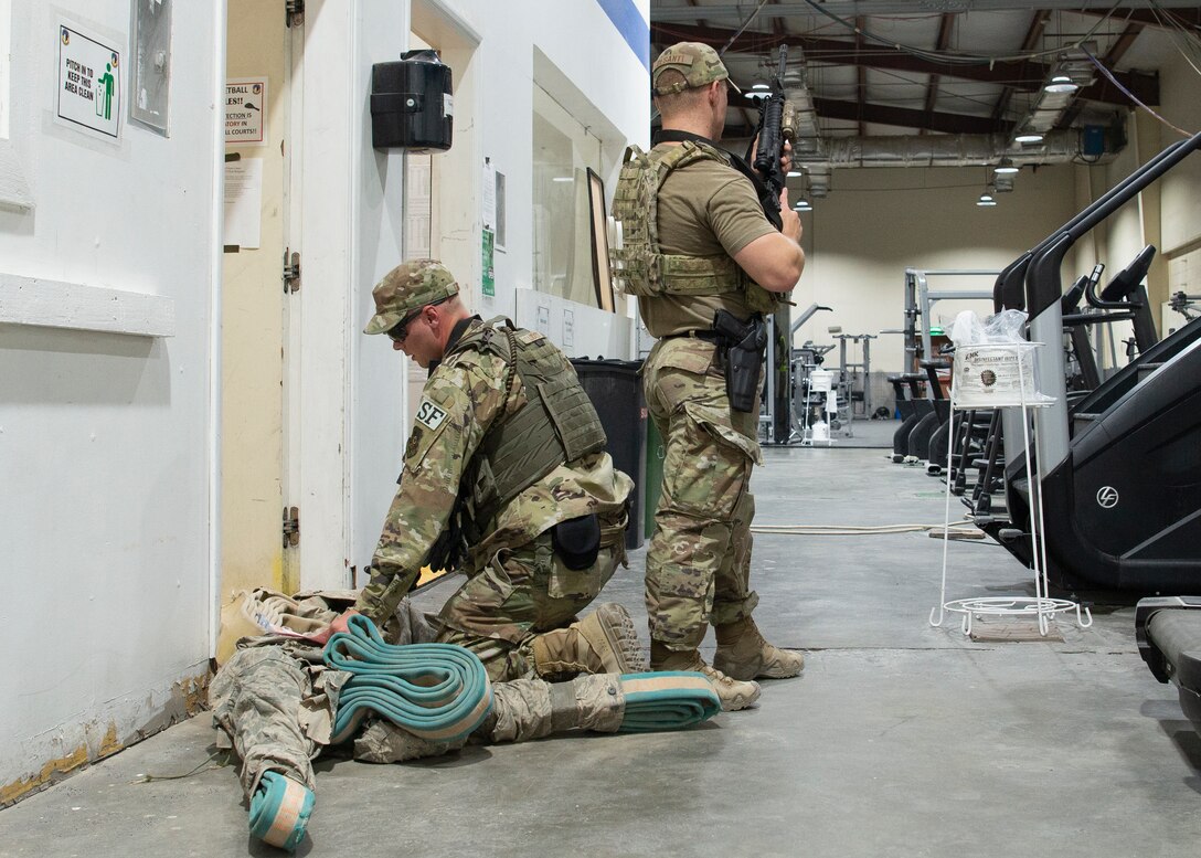 Security Forces Airmen triage casualties