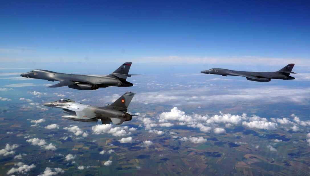 B-1s Integrate With Romanian Aircraft Over Europe