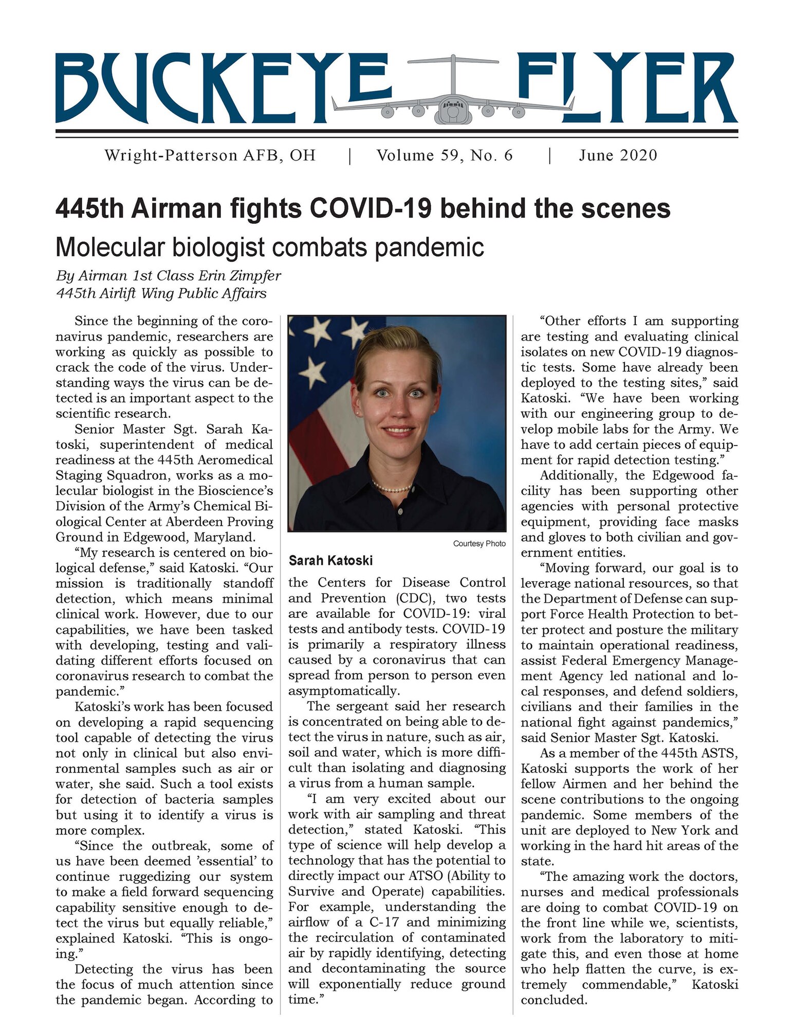 The June 2020 issue of the Buckeye Flyer is now available. The official publication of the 445th Airlift Wing includes eight pages of stories, photos and features pertaining to the 445th Airlift Wing, Air Force Reserve Command and the U.S. Air Force.