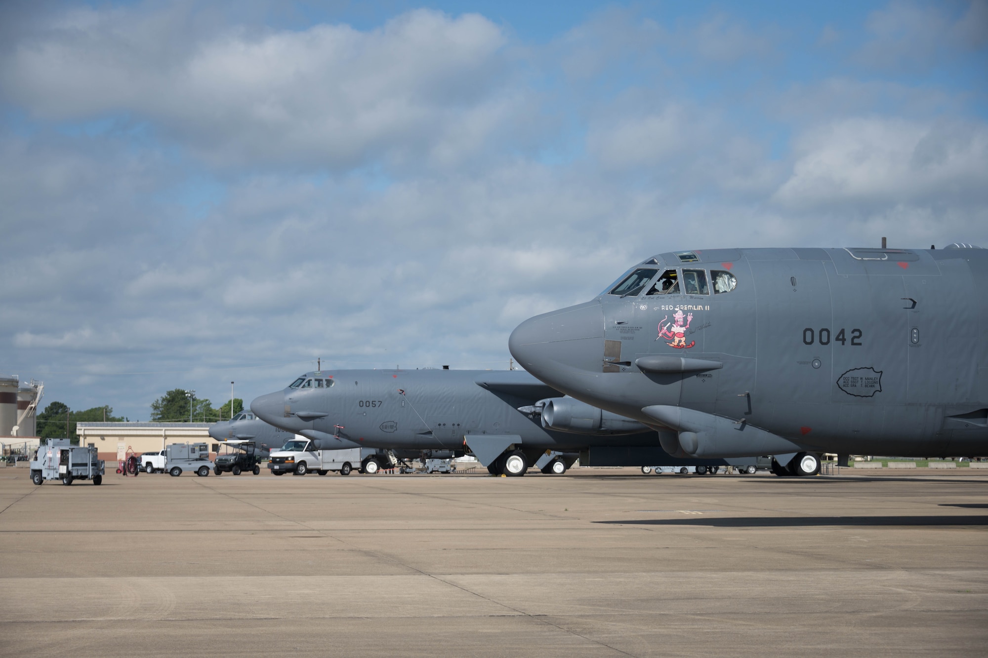 Photo of B-52's on flightline