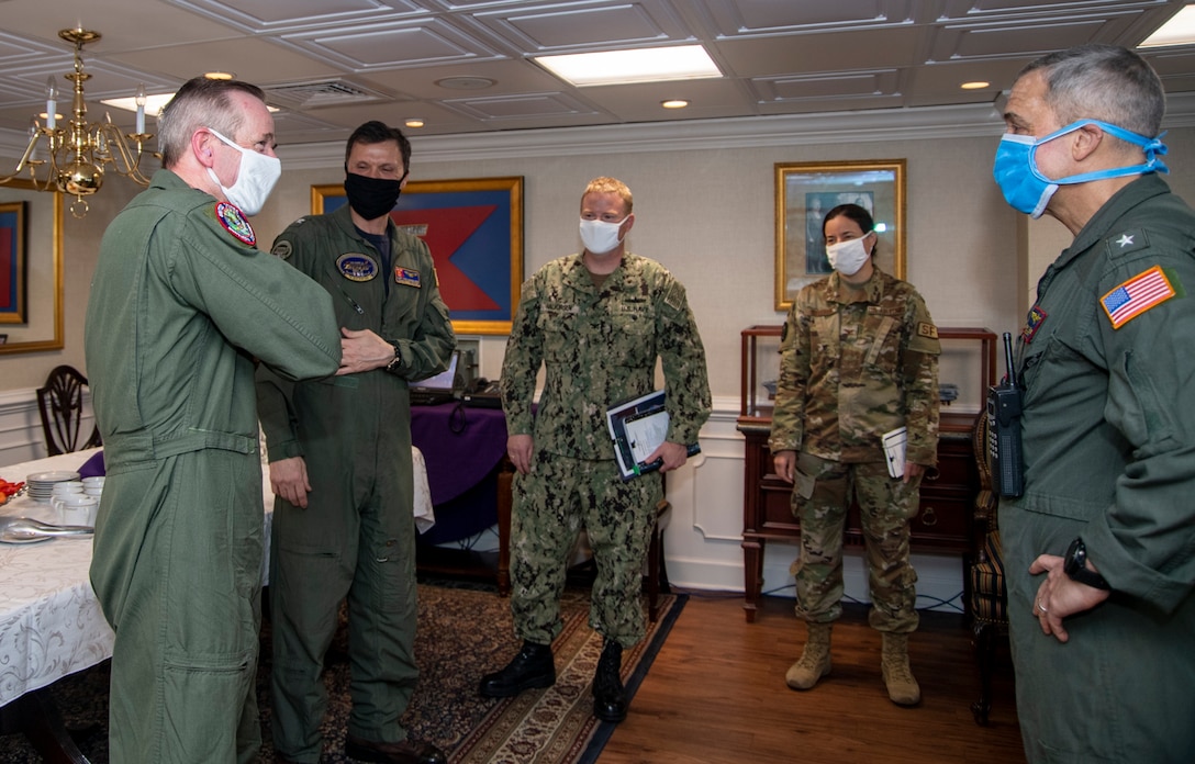 General O'Shaughnessy meets with USS Harry S. Truman crew.