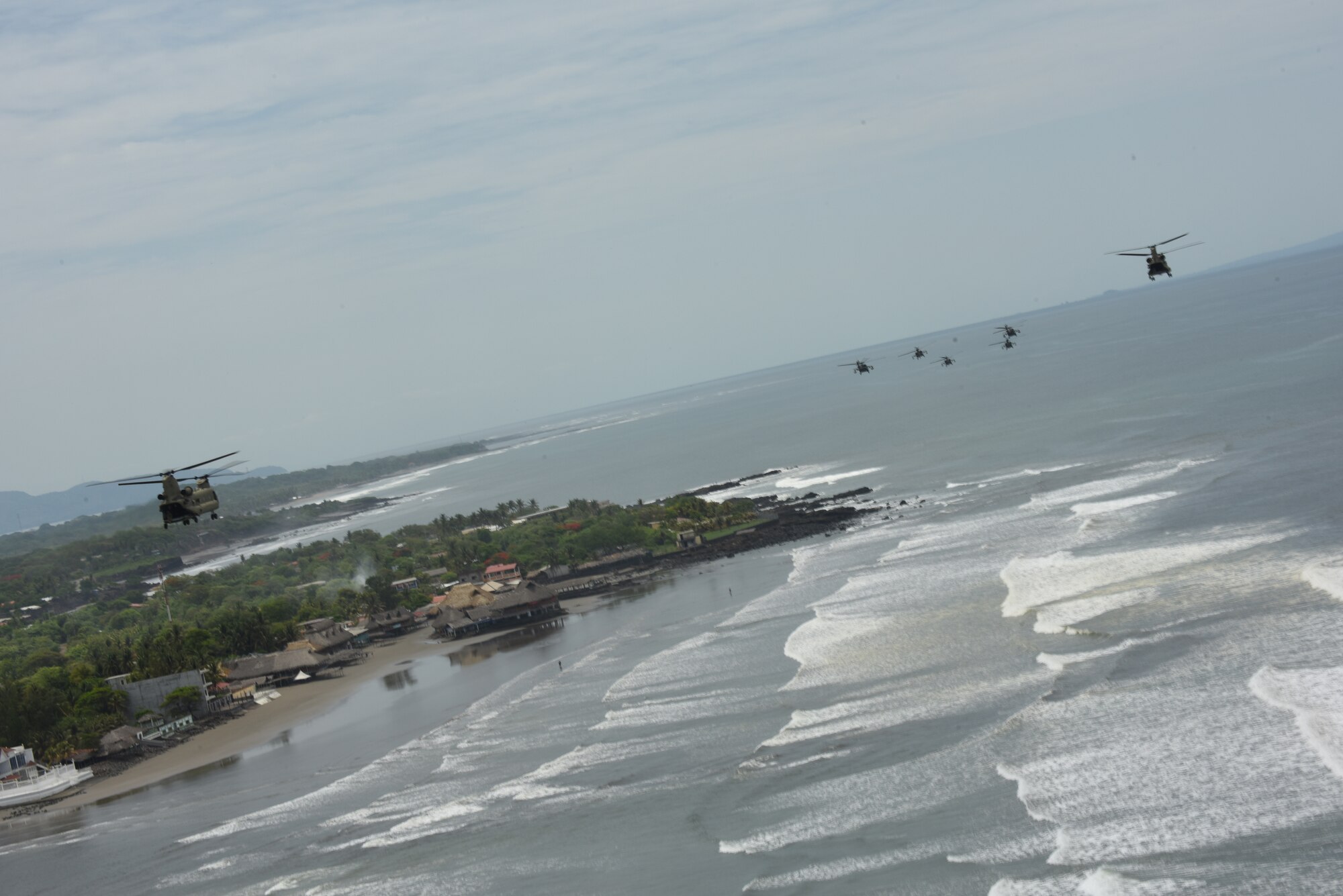 U.S. Army aircraft assigned to the 1st Battalion, 228th Aviation Regiment perform in-flight formation movements as part of a Battalion Continuity of Operations (COOP) training exercise over Honduras and El Salvador, May 28, 2020
