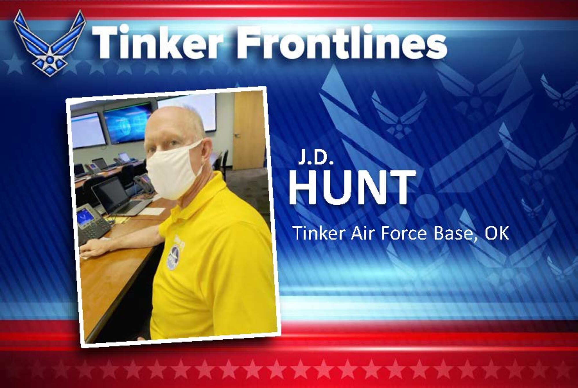 J.D. Hunt is an emergency management specialist in Tinker’s Emergency Operations Center.