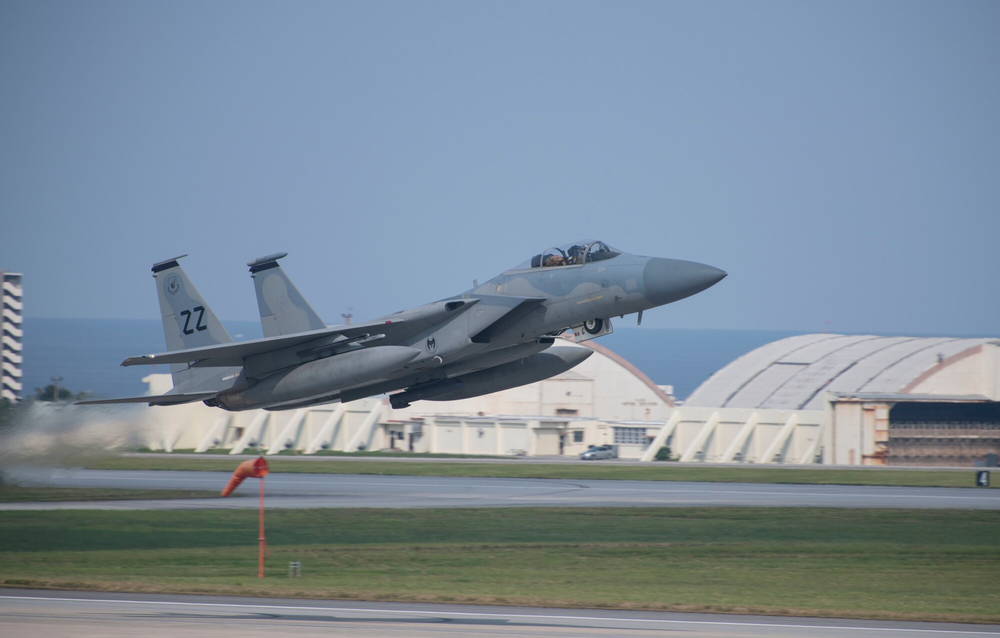 An F-15C Eagle takes off.