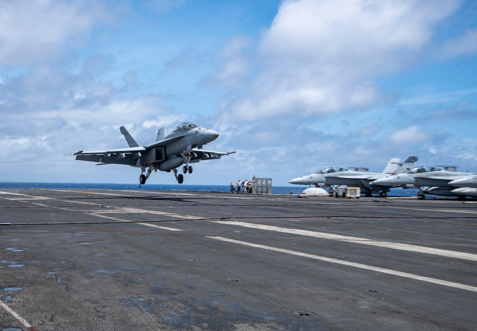 Fighter jet lands on USS Harry S. Truman