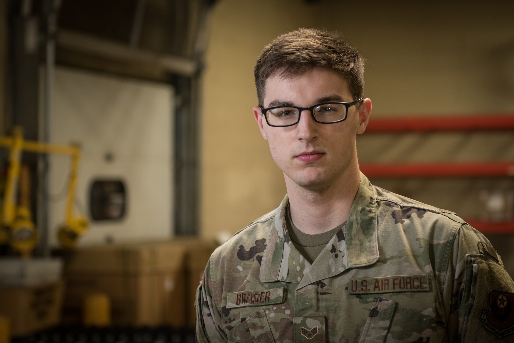 Senior Airman Jake Brader, a Traffic Management Office specialist with the 193rd Special Operations Logistics Readiness Squadron, Pennsylvania Air National Guard, poses for a photo.