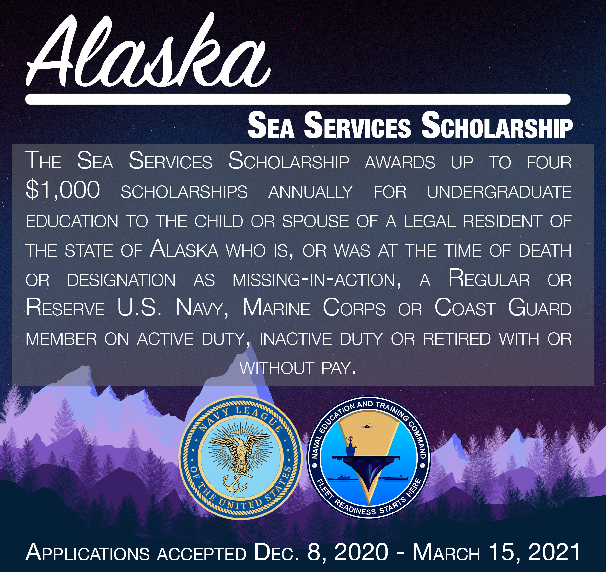 Scholarships Open to Family Members With Alaska Residency > United